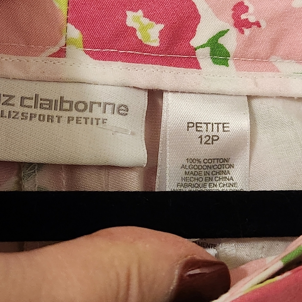 Liz Claiborne Pink and Green Floral Pants - Picture 3 of 5